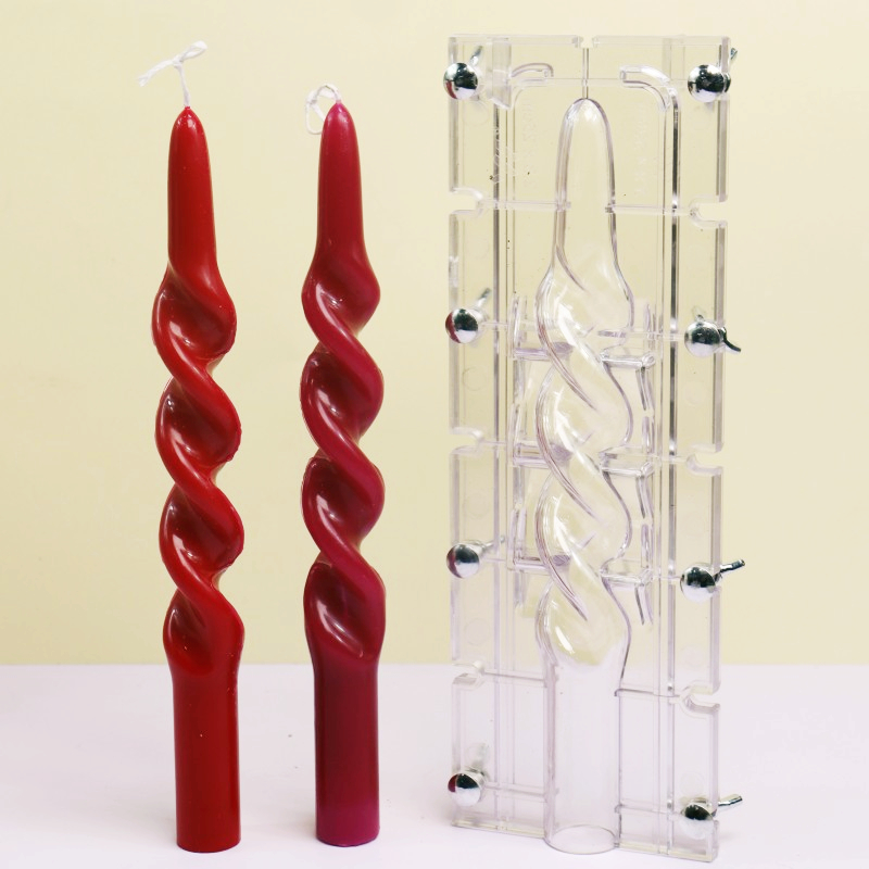 Candle Supplies Kit - الملتوية شريط العمود الاكريليك قالب شمع