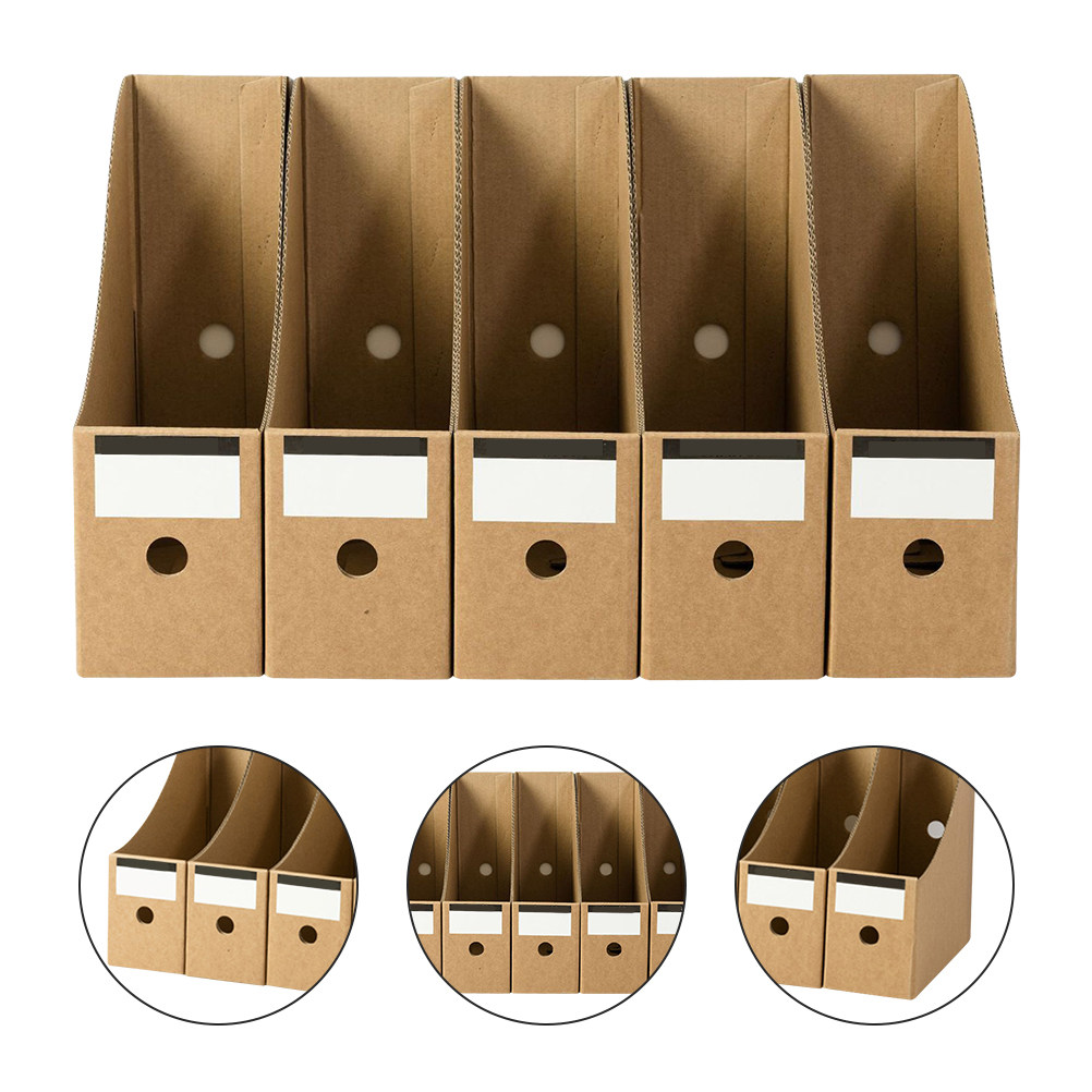 Kraft Paper Box - 10 قطع من صناديق تخزين الملفات