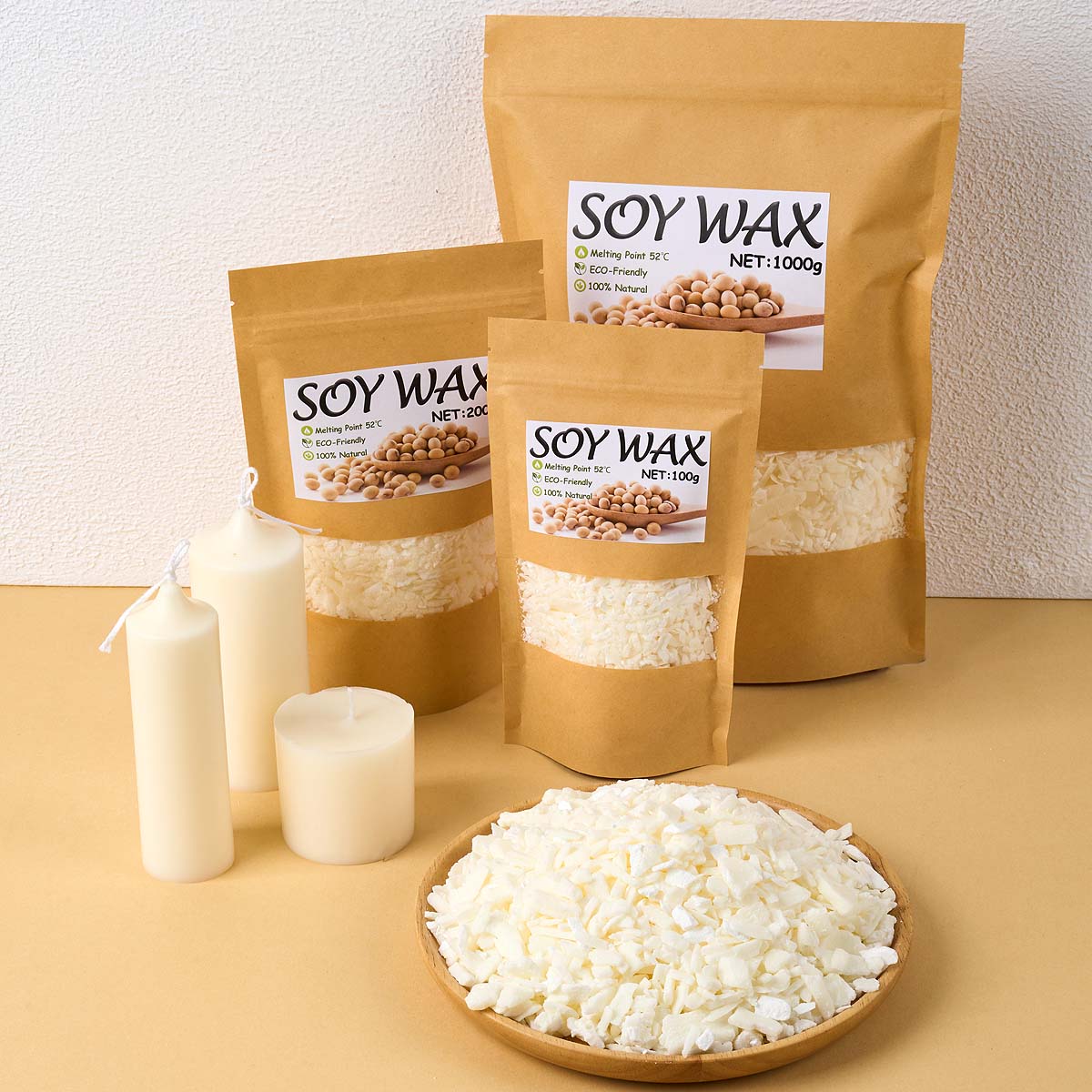 Candle Supplies Kit - 1 جنيه شمع الصويا الأبيض النقي