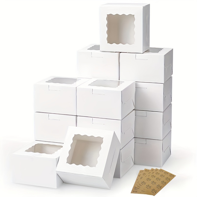 Kraft Paper Box - 10 قطع من صناديق الكيك والحلوى