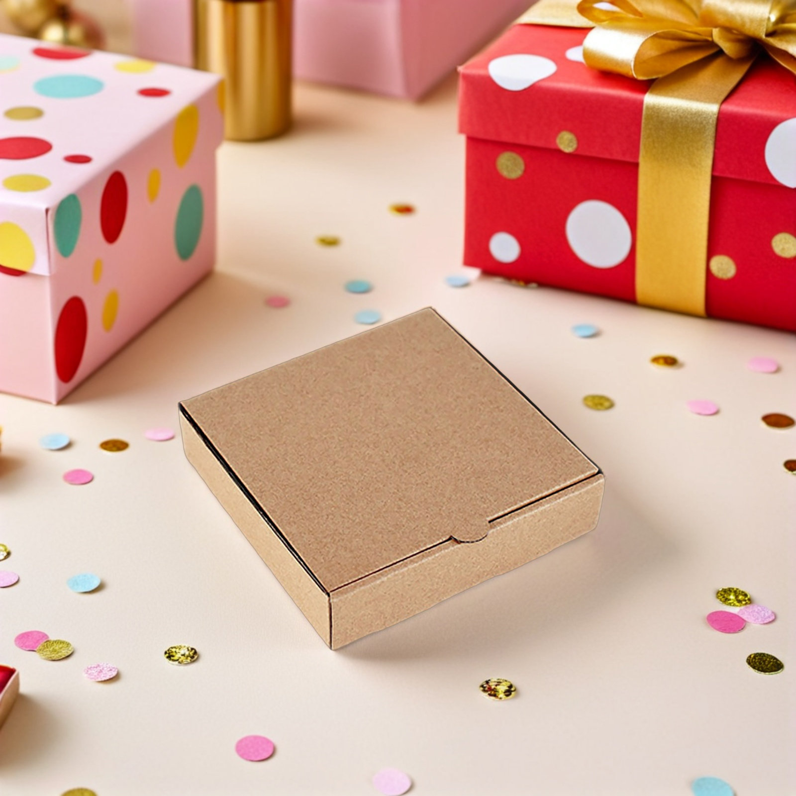 Kraft Paper Box - 10 قطع من صناديق البيتزا الصغيرة