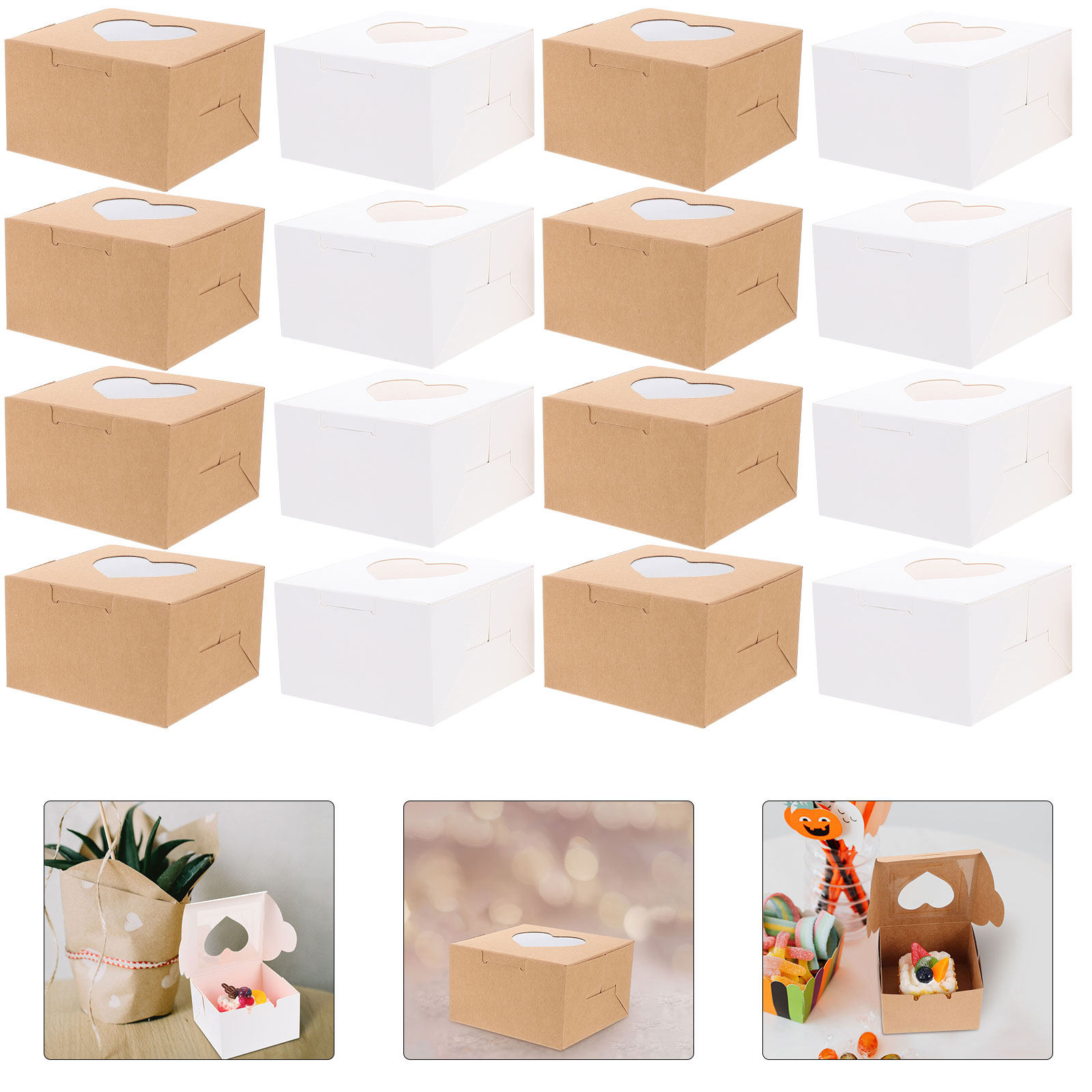 40 قطعة من علب الكيك والمعجنات - مراجعة Kraft Paper Box وسعره