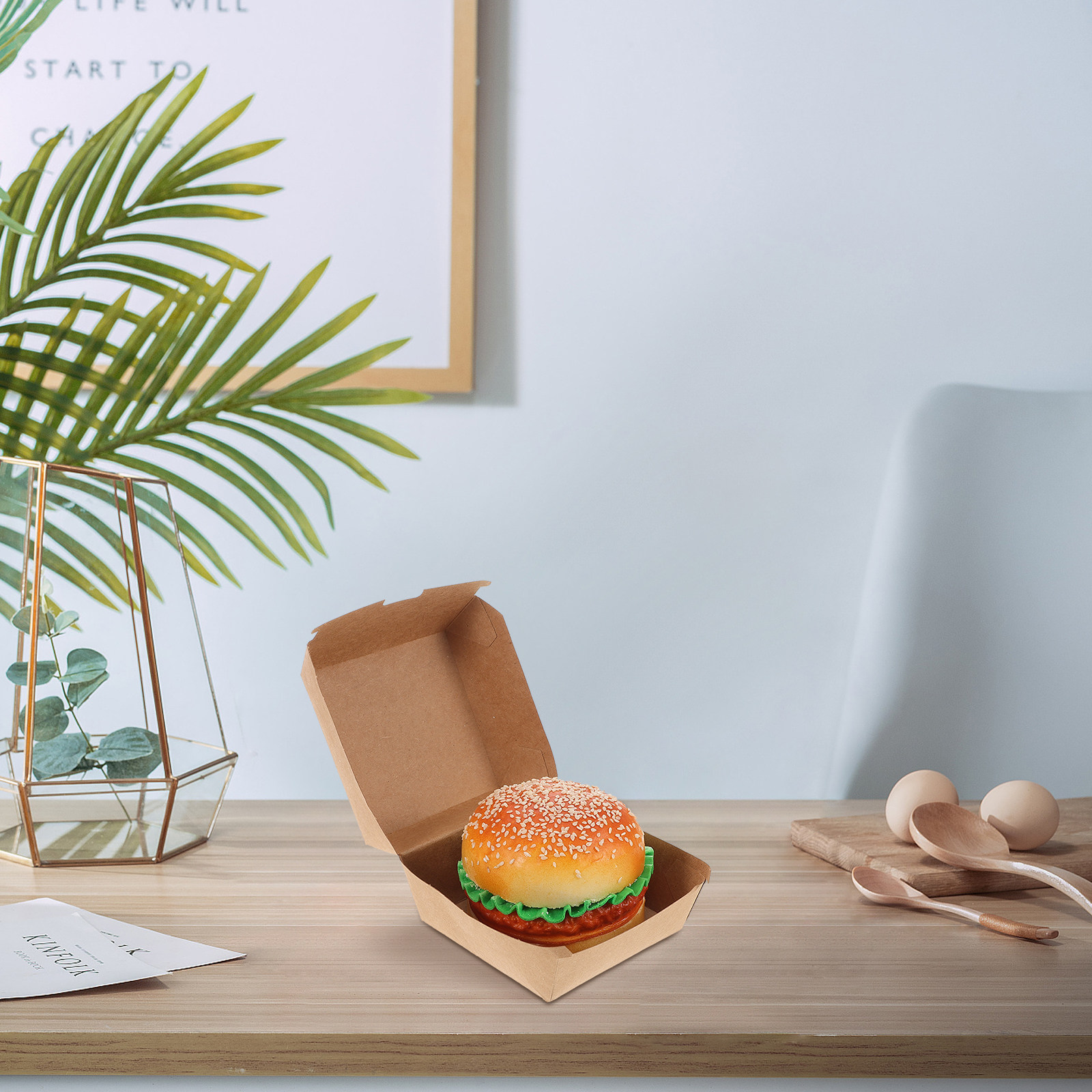 30 قطعة من علب البرغر المصنوعة - مراجعة Kraft Paper Box وسعره