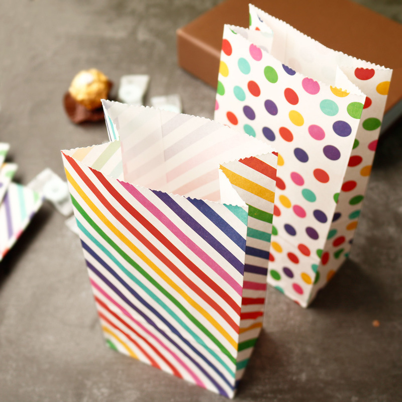 أكياس ورقية صغيرة قوس قزح مطبو - مراجعة Kraft Paper Box وسعره