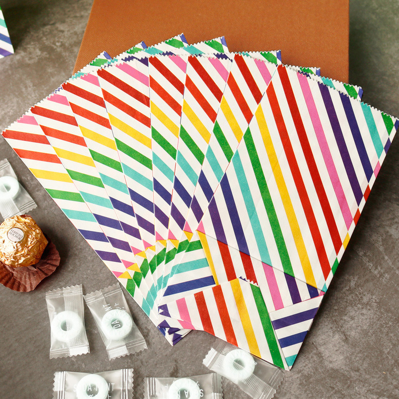 أكياس ورقية صغيرة قوس قزح مطبو - مراجعة Kraft Paper Box وسعره