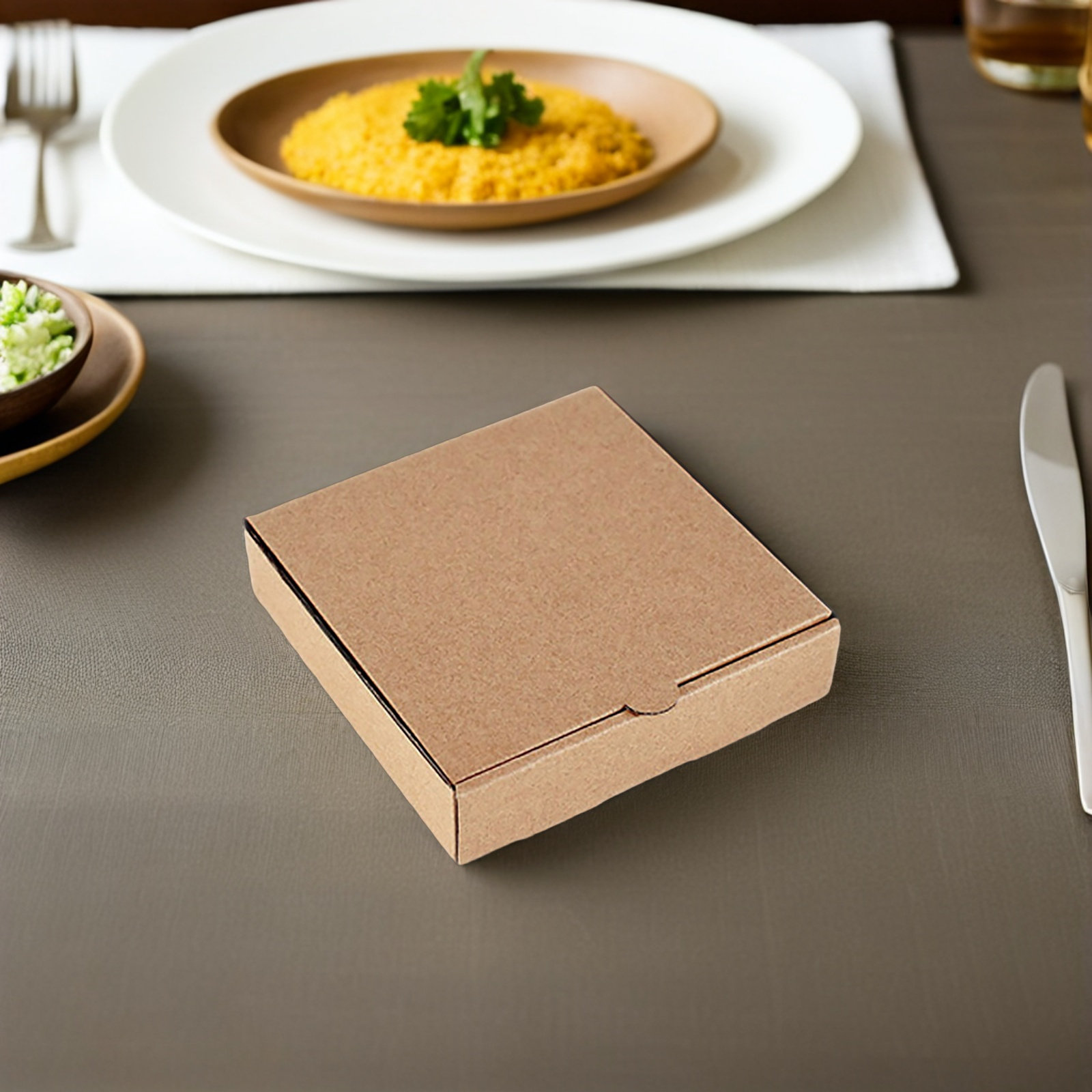 10 قطع من صناديق البيتزا الصغي - مراجعة Kraft Paper Box وسعره
