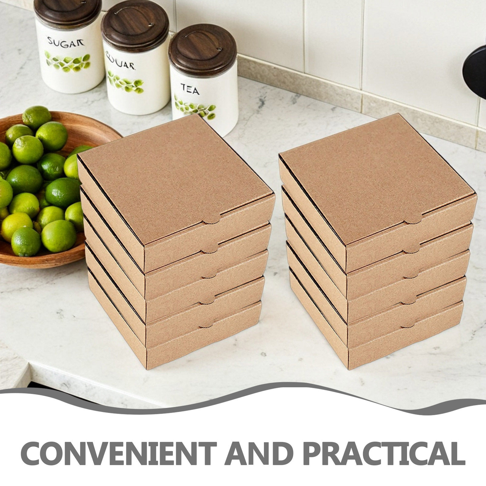 10 قطع من صناديق البيتزا الصغي - مراجعة Kraft Paper Box وسعره